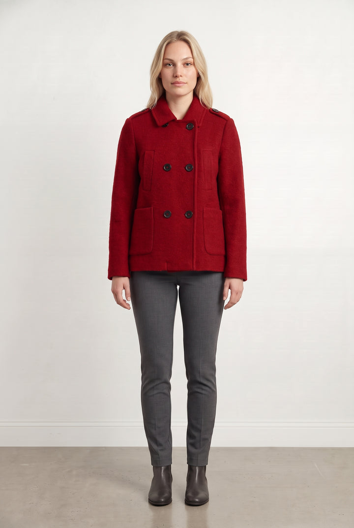 Caban Rouge - Taille L/40 de la marque Caroll | PARAD125412 - Vendu par Paradigme - Image 1