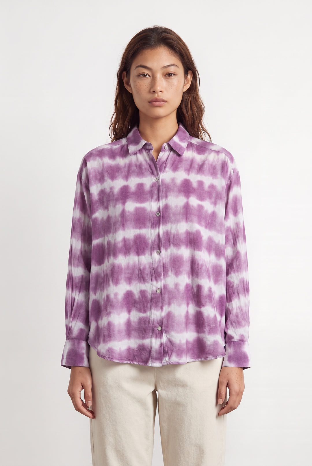 Chemise Violette et Blanche - Taille S/36 de la marque Petite Mendigote | PARAD125489 - Vendu par Paradigme - Image 1
