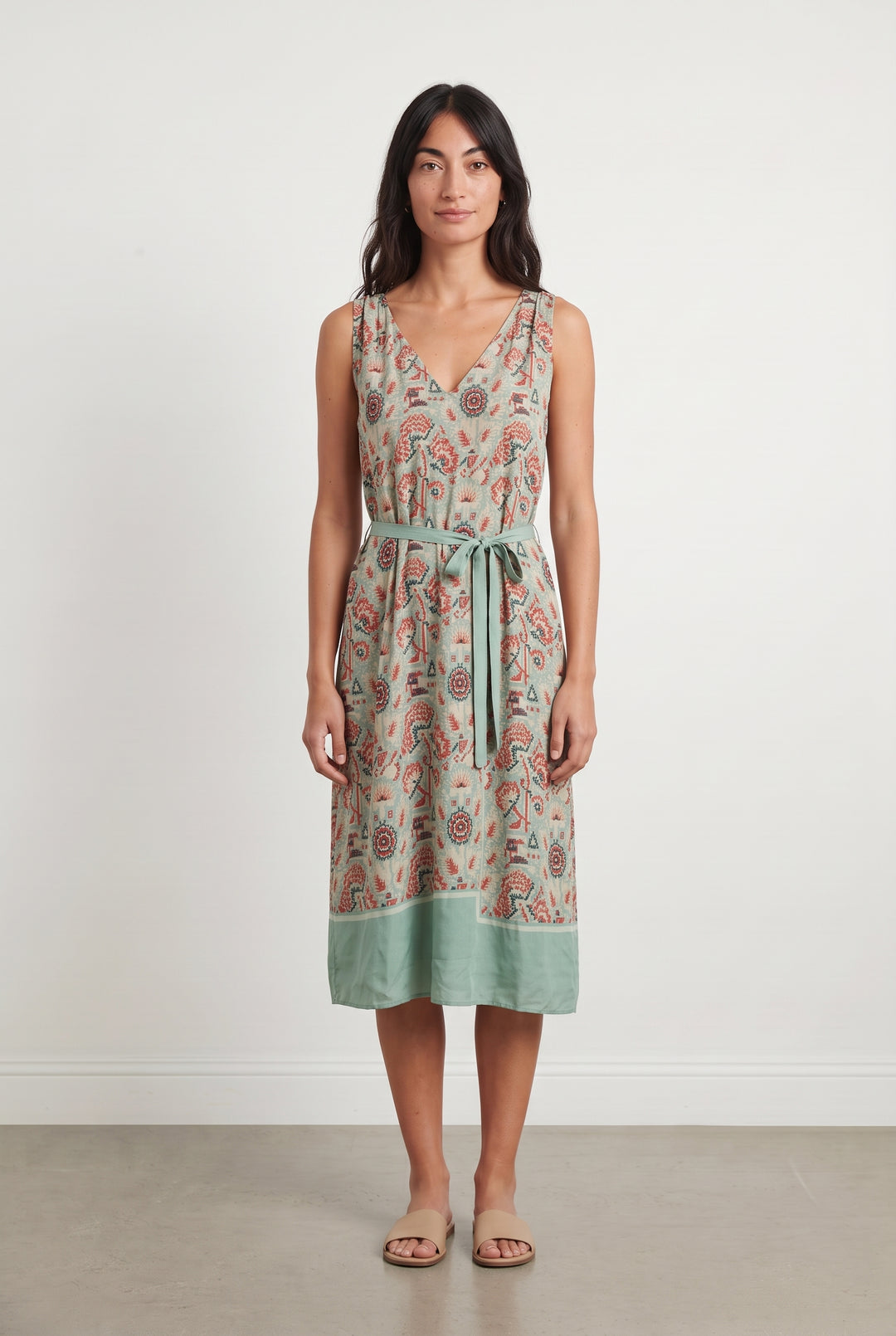 Robe Midi Verte et Rouge - Taille S/36 de la marque Comptoir des Cotonniers | PARAD125610 - Vendu par Paradigme - Image 1