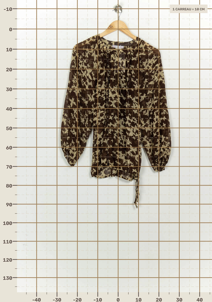 Blouse Marron et Beige - Taille S/36 de la marque Paul &amp; Joe Sister | PARAD125614 - Vendu par Paradigme - Image 4