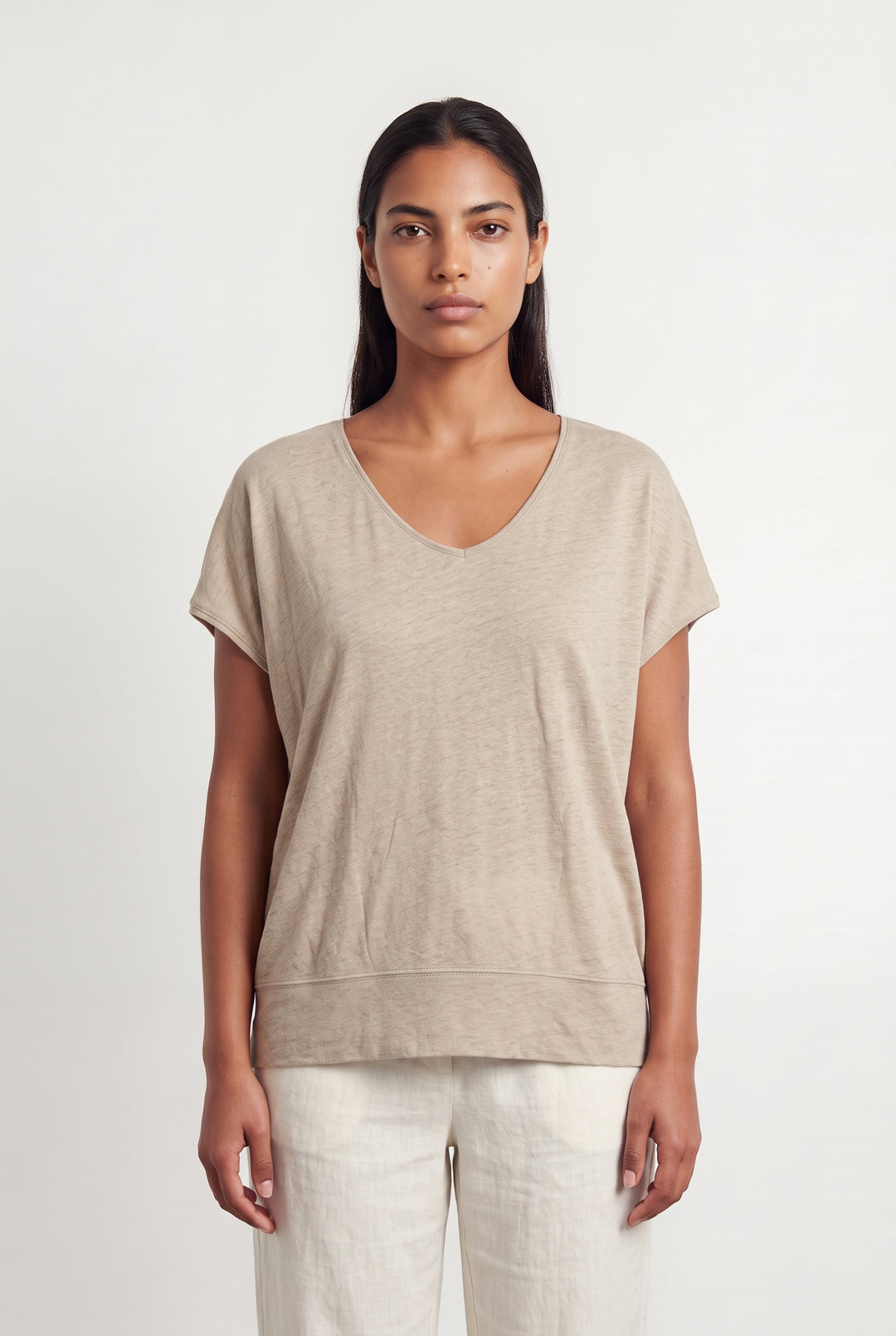 T-shirt Beige - Taille L/40 de la marque Indies | PARAD125619 - Vendu par Paradigme - Image 1