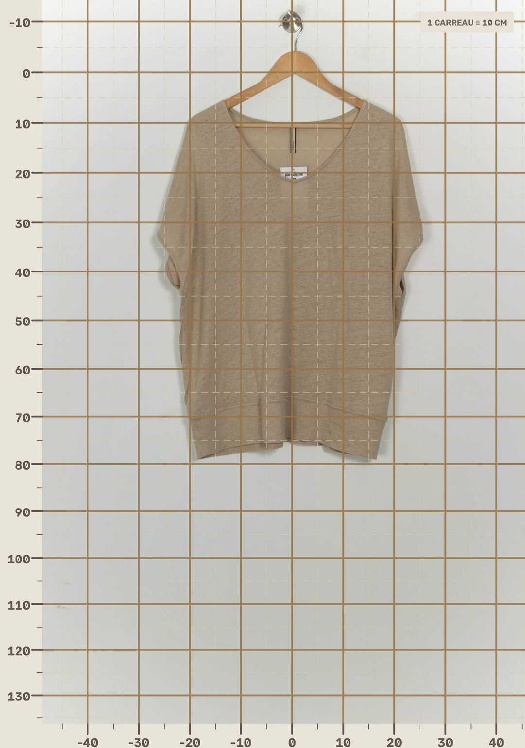 T-shirt Beige - Taille L/40 de la marque Indies | PARAD125619 - Vendu par Paradigme - Image 4