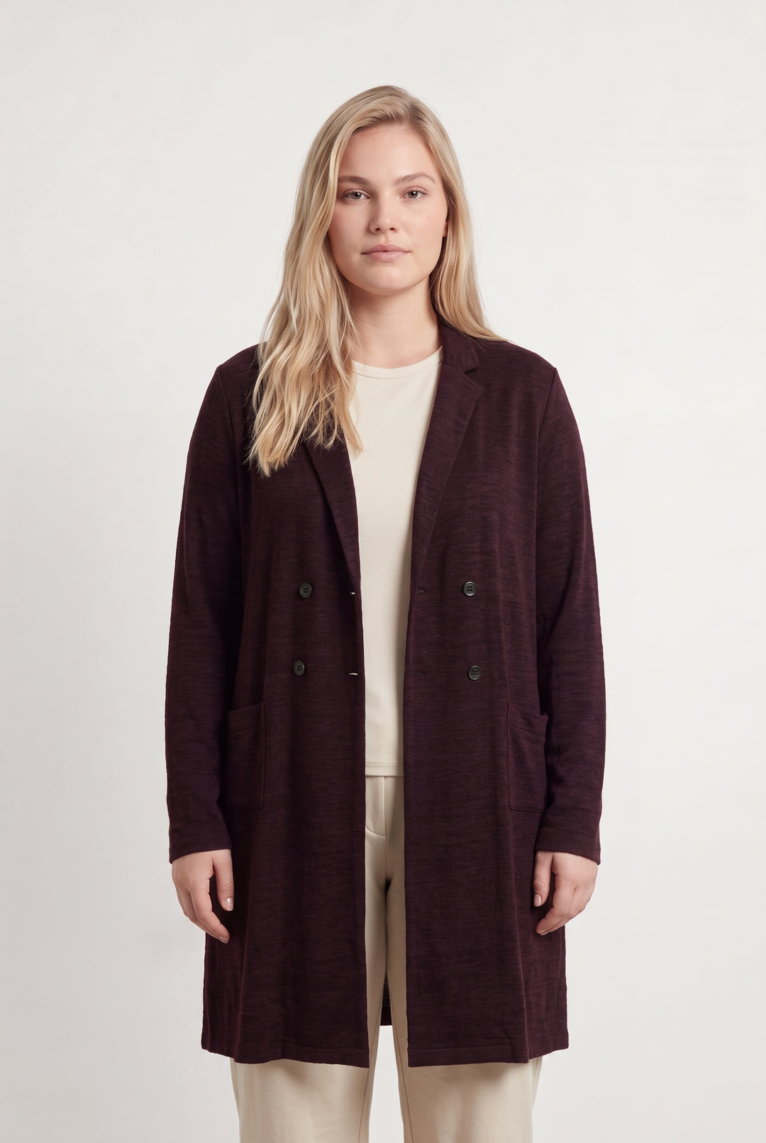 Gilet Long Bordeaux - Taille XXXL/46 de la marque Indies | PARAD125621 - Vendu par Paradigme - Image 1