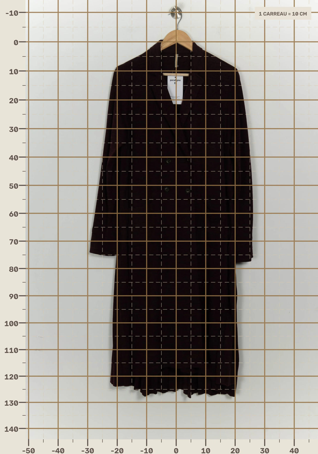 Gilet Long Bordeaux - Taille XXXL/46 de la marque Indies | PARAD125621 - Vendu par Paradigme - Image 4