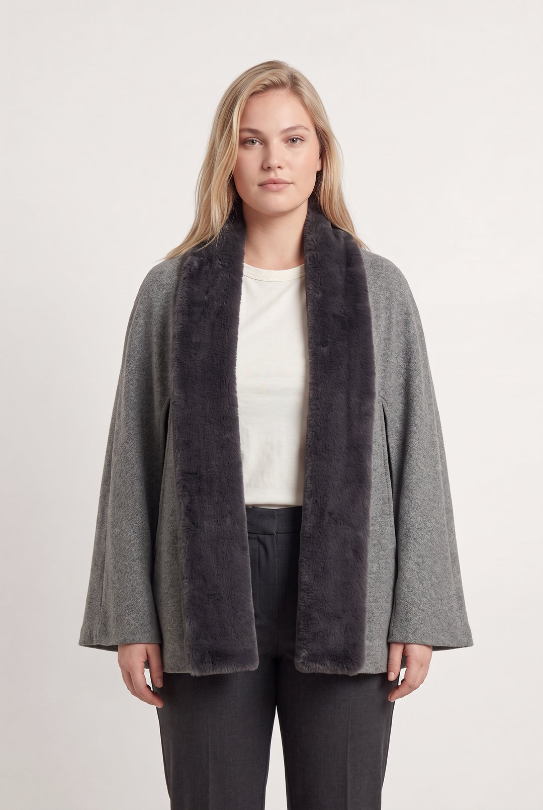 Manteau Gris et Noir - Taille XXXL/46 de la marque Indies | PARAD125622 - Vendu par Paradigme - Image 1