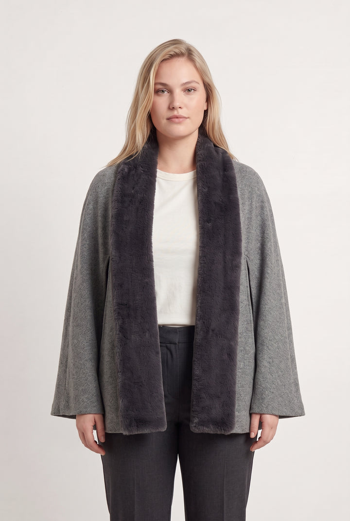 Manteau Gris et Noir - Taille XXXL/46 de la marque Indies | PARAD125622 - Vendu par Paradigme - Image 1