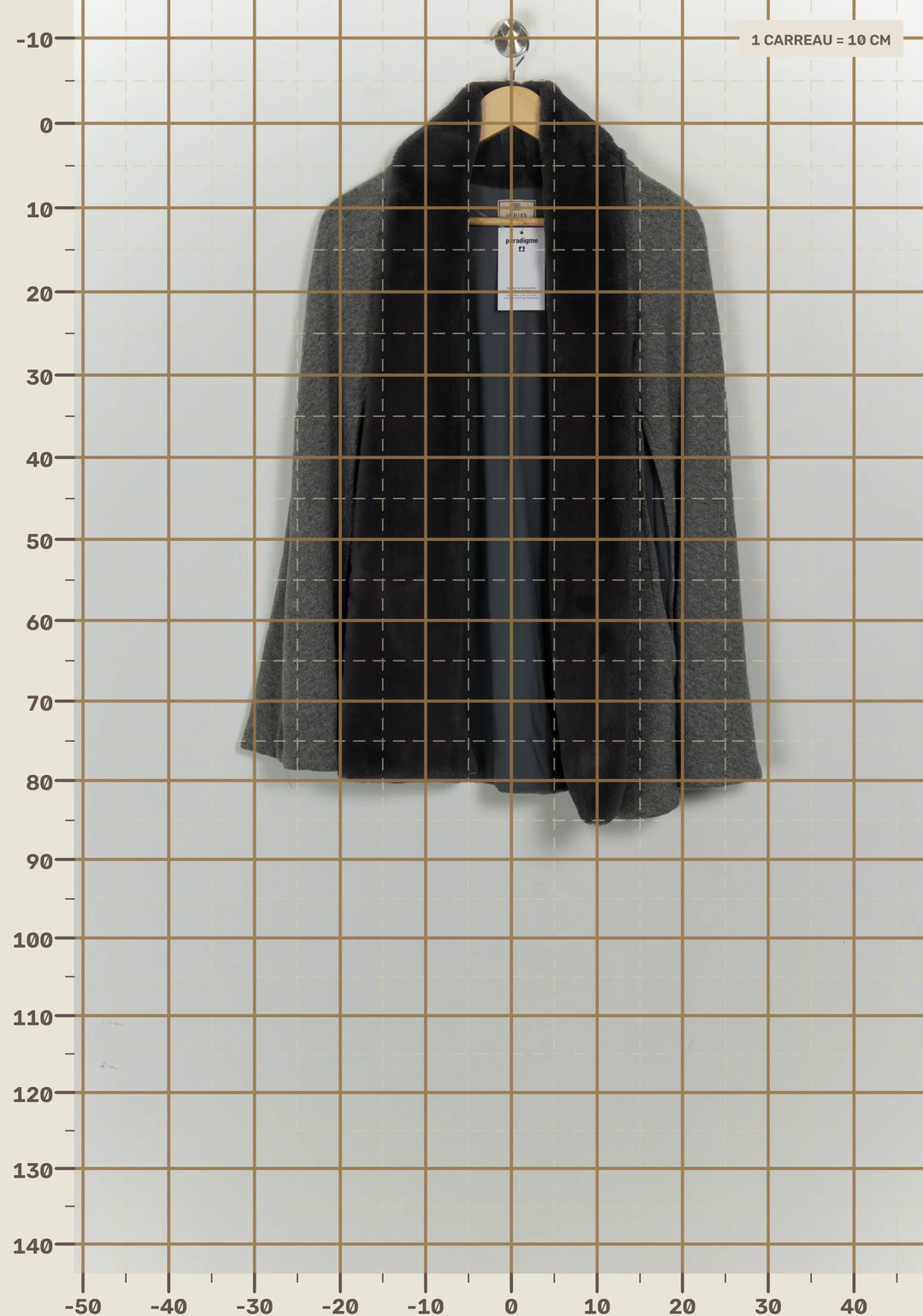 Manteau Gris et Noir - Taille XXXL/46 de la marque Indies | PARAD125622 - Vendu par Paradigme - Image 4