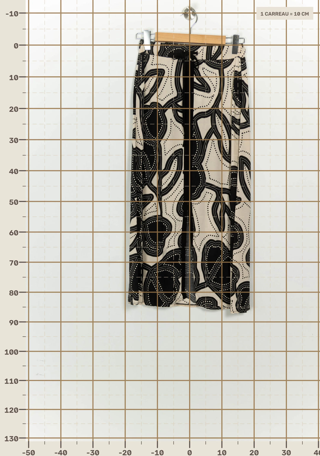 Jupe Longue Noire et Beige - Taille XS/34 de la marque La Fée Maraboutée | PARAD125623 - Vendu par Paradigme - Image 4