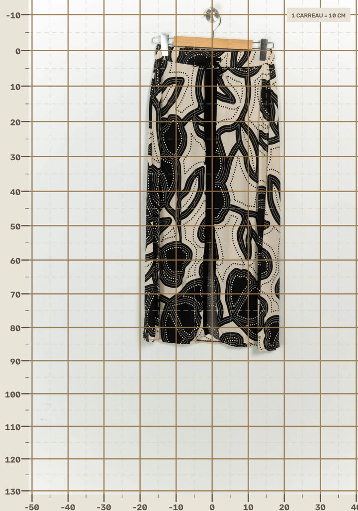 Jupe Longue Noire et Beige - Taille XS/34 de la marque La Fée Maraboutée | PARAD125623 - Vendu par Paradigme - Image 4