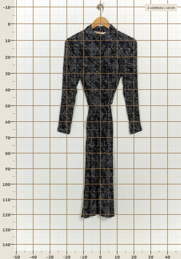Robe Chemise Noire et Blanche - Taille S/36 de la marque La Fée Maraboutée | PARAD125627 - Vendu par Paradigme - Image 4