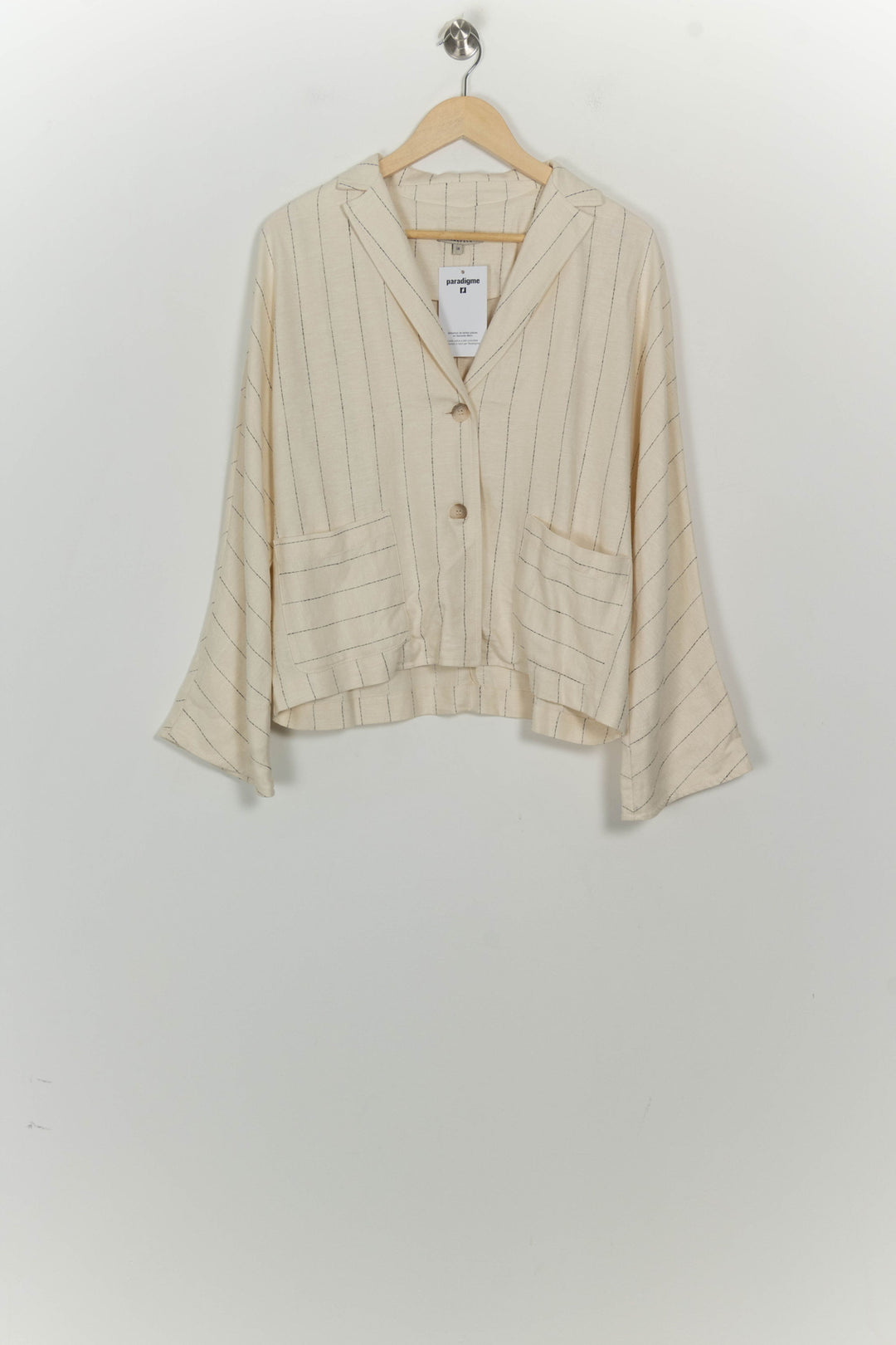 Veste Blazer Beige Rayée Grise - Taille M/38 de la marque Humility | PARAD125628 - Vendu par Paradigme - Image 2