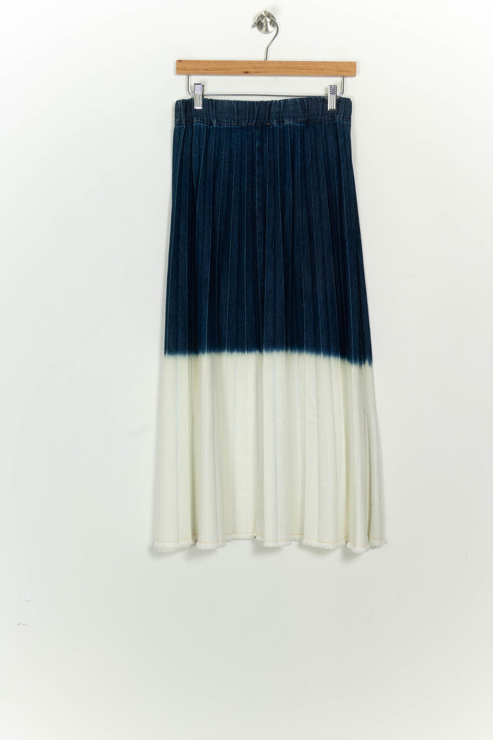 Jupe Plissée Bleue et Blanche - Taille M/38 de la marque La Fée Maraboutée | PARAD125629 - Vendu par Paradigme - Image 5