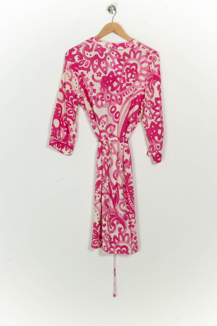 Robe Portefeuille Rose et Beige - Taille M/38 de la marque La Fée Maraboutée | PARAD125632 - Vendu par Paradigme - Image 5