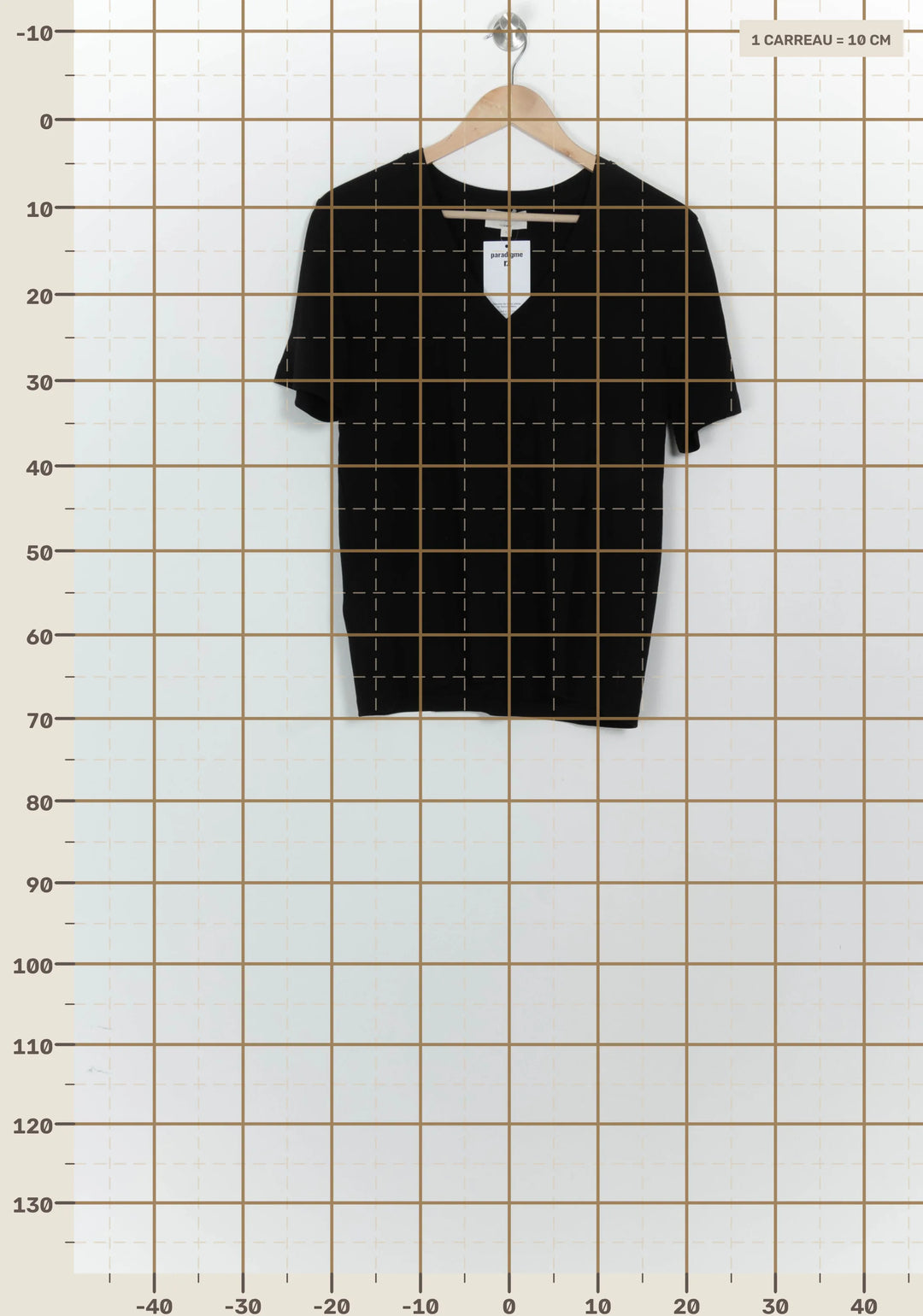 Tee-shirt à col V Noir - Taille L/40 de la marque Maison 123 | PARAD125647 - Vendu par Paradigme - Image 4