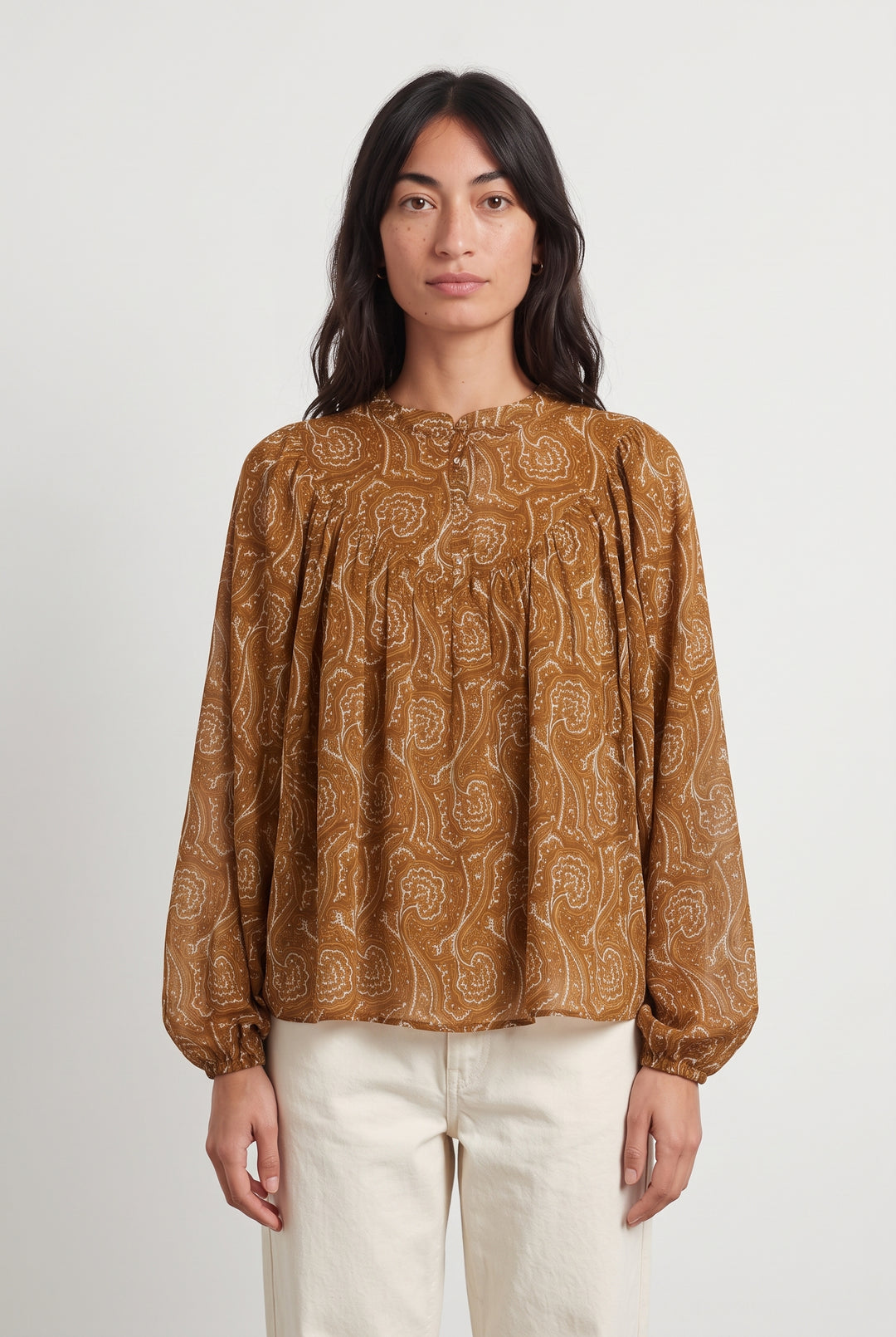 Blouse Marron et Beige - Taille M/38 de la marque One Step | PARAD125648 - Vendu par Paradigme - Image 1