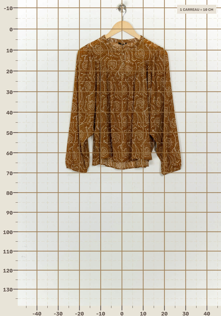 Blouse Marron et Beige - Taille M/38 de la marque One Step | PARAD125648 - Vendu par Paradigme - Image 4