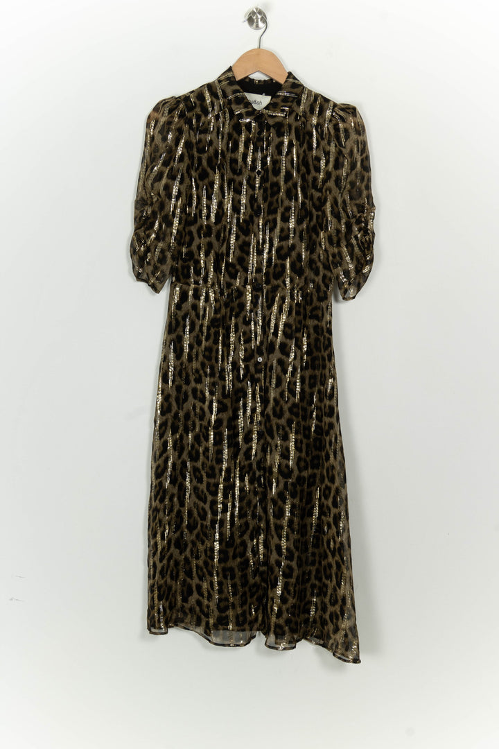Robe Midi Marron et Noir - Taille S/36 de la marque ba&amp;sh | PARAD125655 - Vendu par Paradigme - Image 2