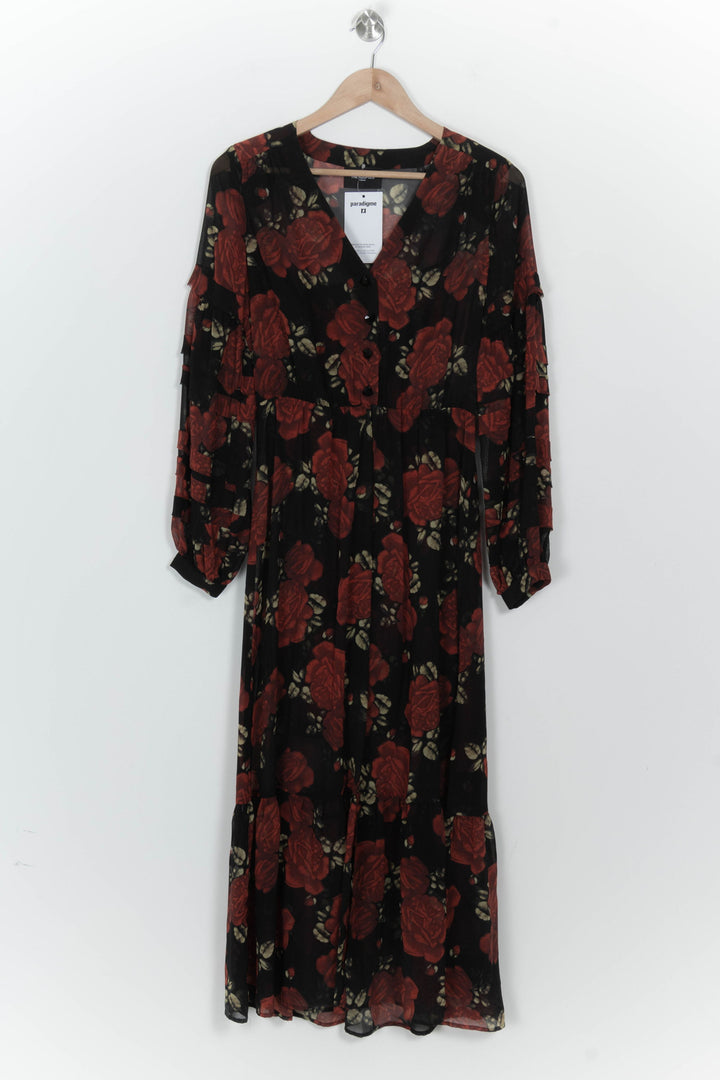 Robe Longue Noire et Rouge - Taille S/36 de la marque The Kooples | PARAD125656 - Vendu par Paradigme - Image 2