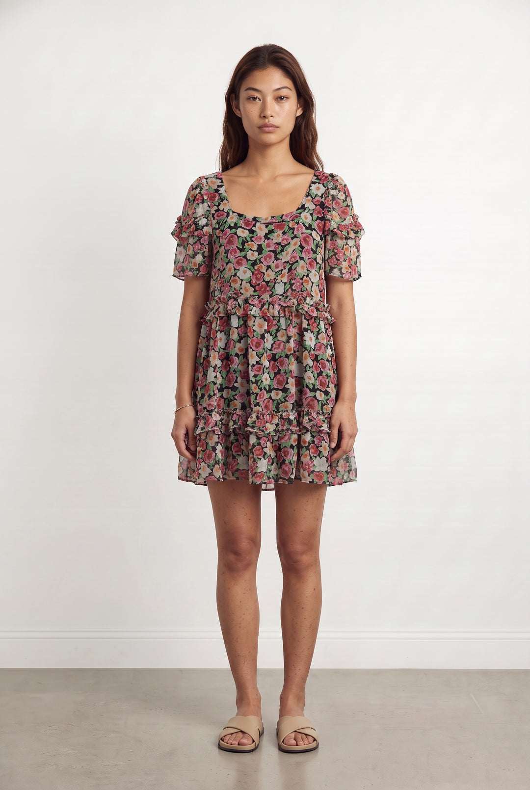 Robe Longue Noire et Rose - Taille S/36 de la marque Sézane | PARAD125657 - Vendu par Paradigme - Image 1