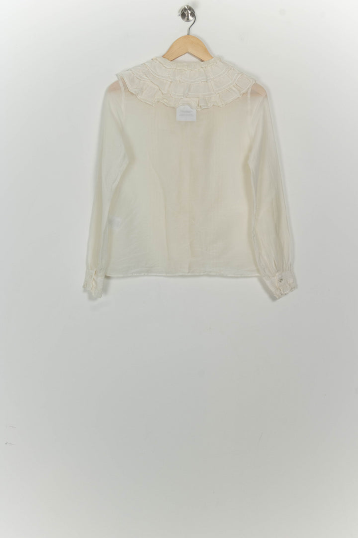 Blouse À Volants Blanche - Taille M/38 de la marque Sézane | PARAD125667 - Vendu par Paradigme - Image 5