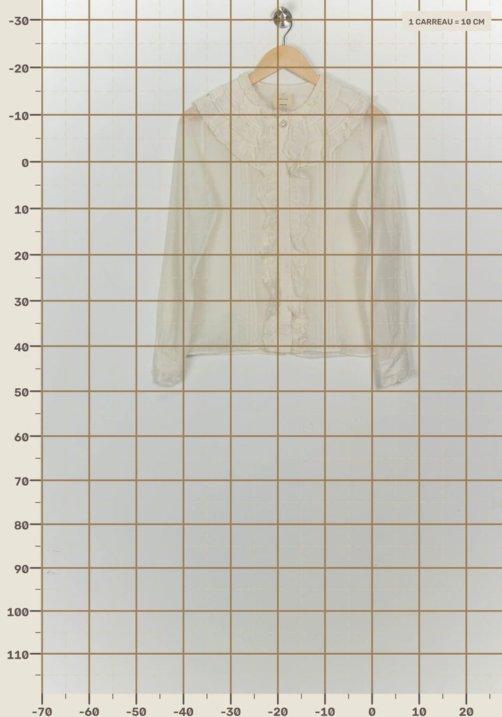 Blouse À Volants Blanche - Taille M/38 de la marque Sézane | PARAD125667 - Vendu par Paradigme - Image 4