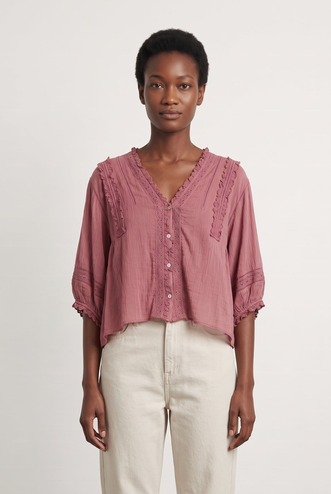 Blouse Rose - Taille S/36 de la marque Louise Misha | PARAD125675 - Vendu par Paradigme - Image 1