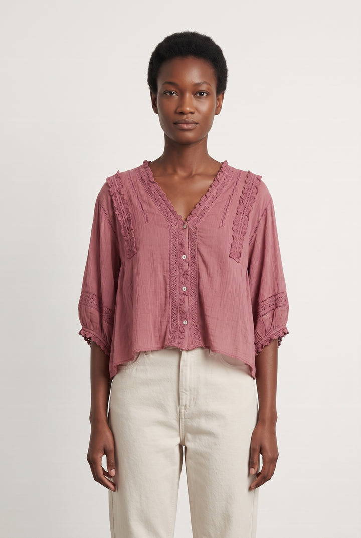 Blouse Rose - Taille S/36 de la marque Louise Misha | PARAD125675 - Vendu par Paradigme - Image 1