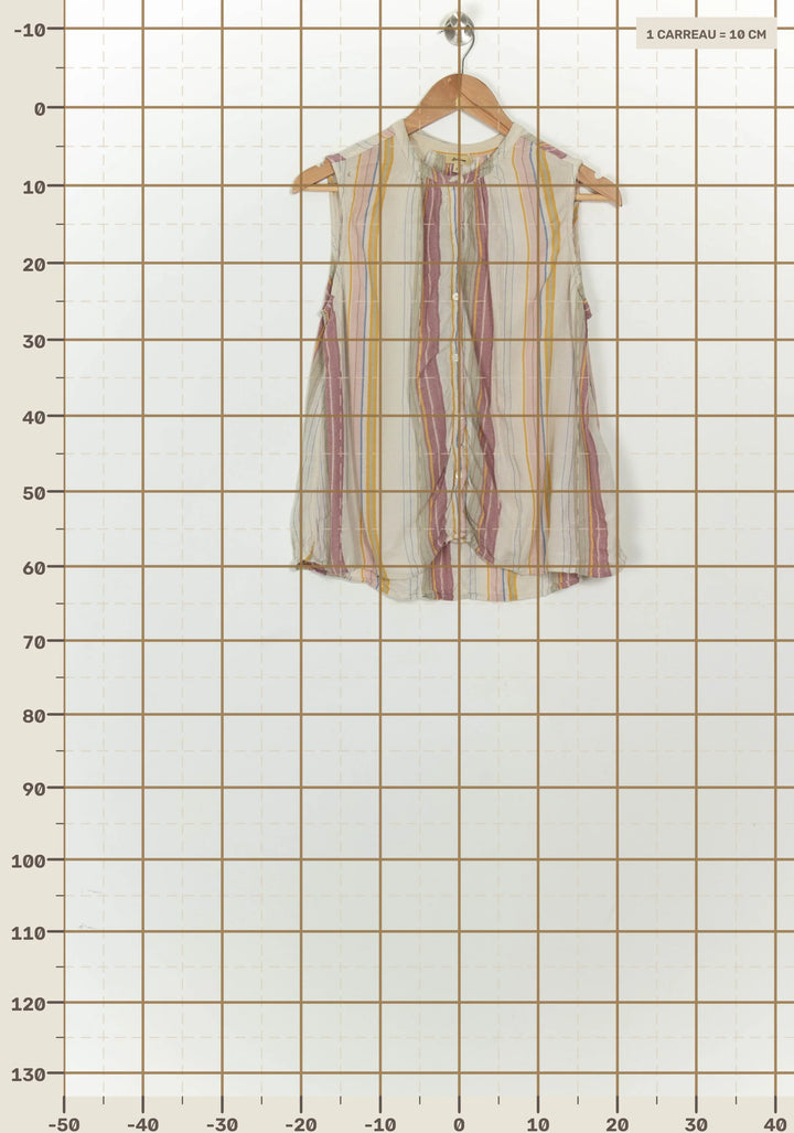 Chemisier Sans Manches Beige et Rose - Taille S/36 de la marque Bellerose | PARAD125678 - Vendu par Paradigme - Image 4