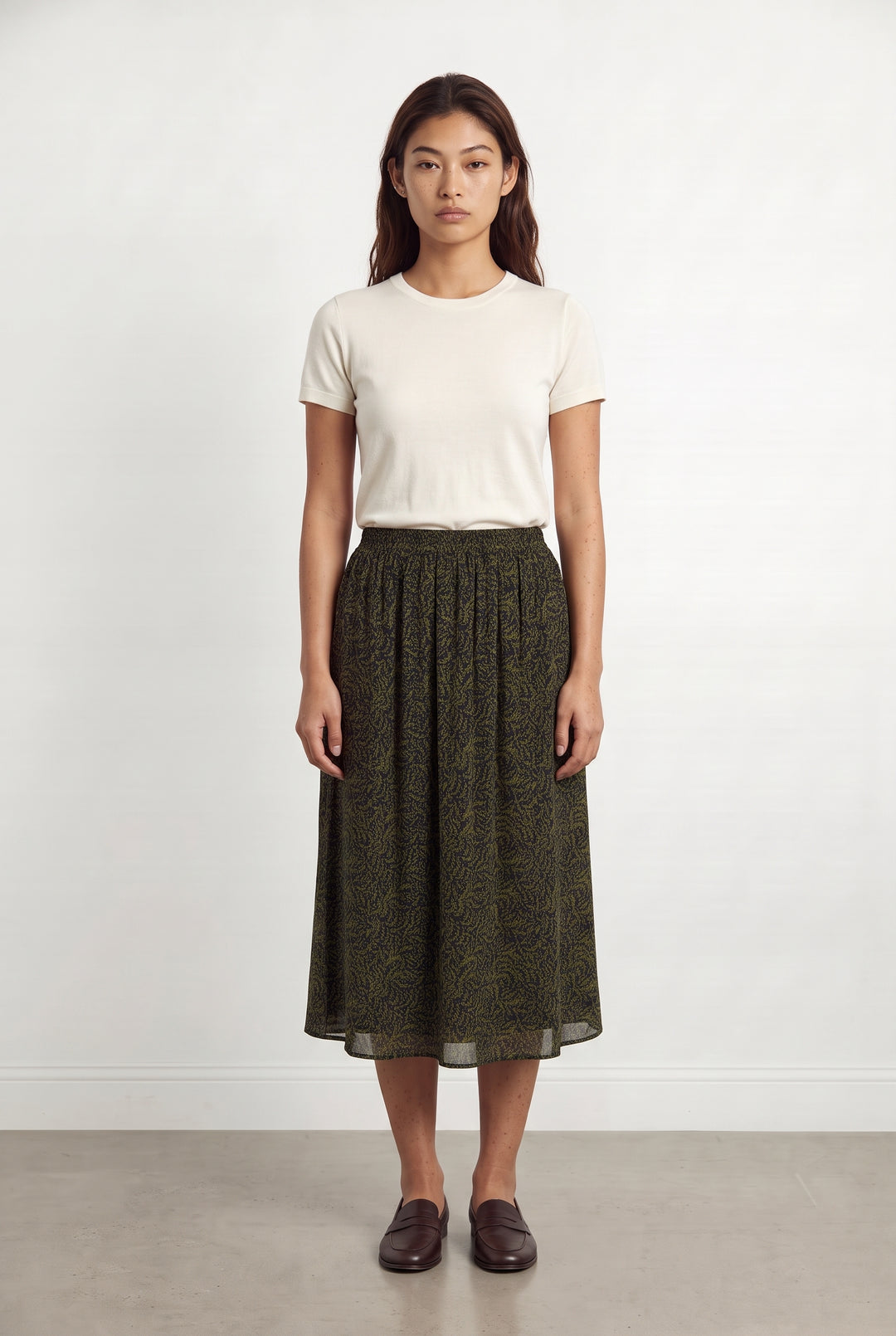Jupe Midi Noire et Kaki - Taille S/36 de la marque American Vintage | PARAD125684 - Vendu par Paradigme - Image 1