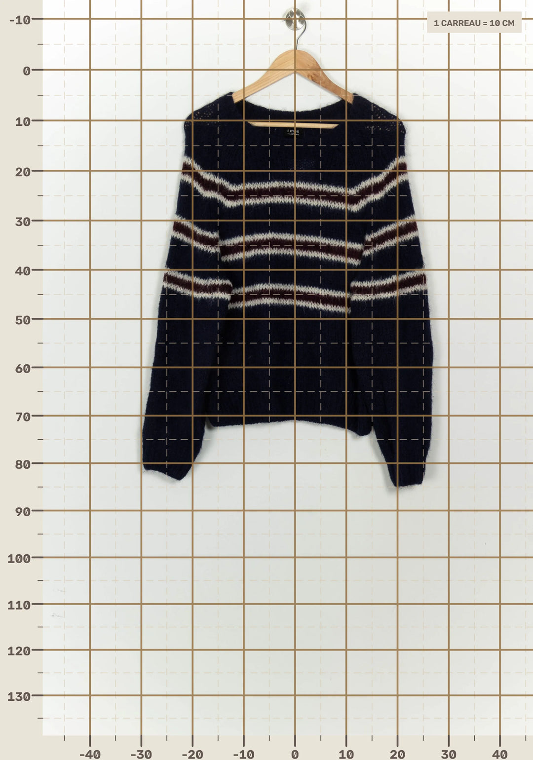Pull Bleu Marine et Bordeaux - Taille S/36 de la marque Ekyog | PARAD125687 - Vendu par Paradigme - Image 4