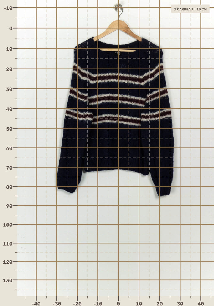 Pull Bleu Marine et Bordeaux - Taille S/36 de la marque Ekyog | PARAD125687 - Vendu par Paradigme - Image 4