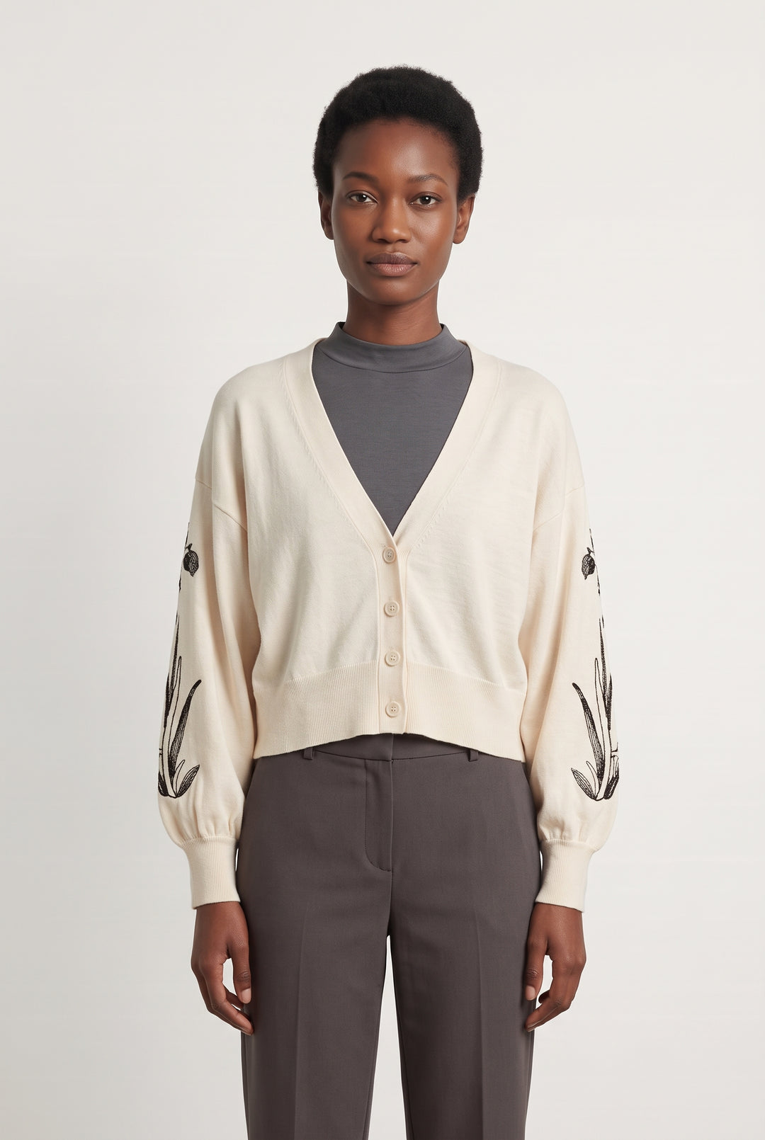 Cardigan Beige - Taille XS/34 de la marque La Fée Maraboutée | PARAD125692 - Vendu par Paradigme - Image 1