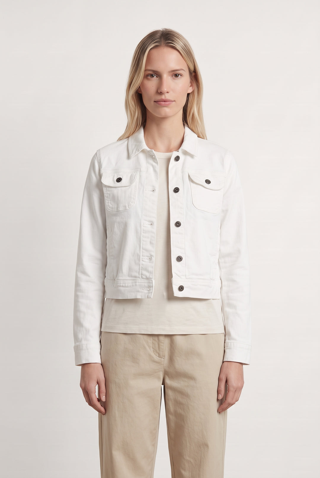 Veste En Jean Blanche - Taille M/38 de la marque La Fée Maraboutée | PARAD125698 - Vendu par Paradigme - Image 1