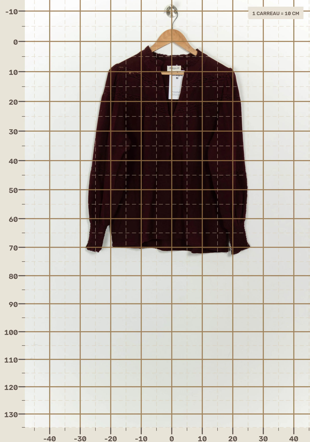Blouse Bordeaux - Taille M/38 de la marque Maison 123 | PARAD125708 - Vendu par Paradigme - Image 4