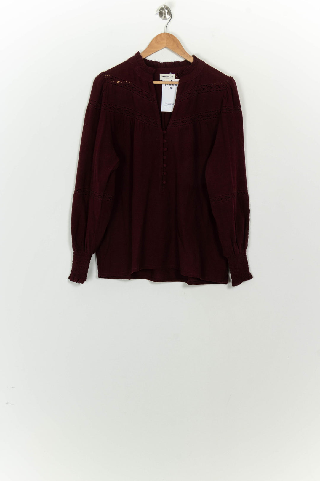 Blouse Bordeaux - Taille M/38 de la marque Maison 123 | PARAD125708 - Vendu par Paradigme - Image 2