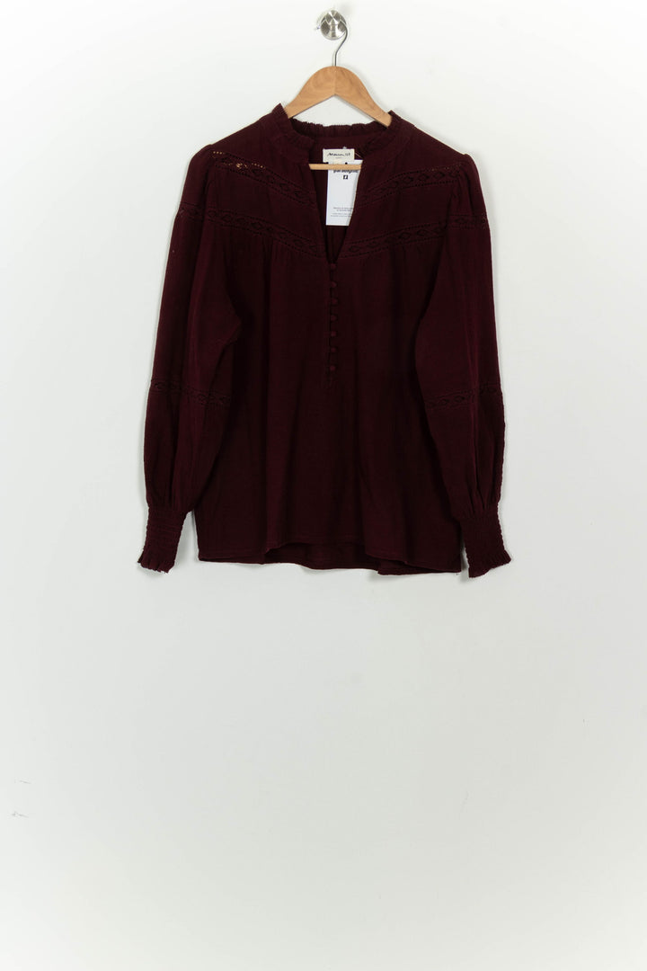 Blouse Bordeaux - Taille M/38 de la marque Maison 123 | PARAD125708 - Vendu par Paradigme - Image 2