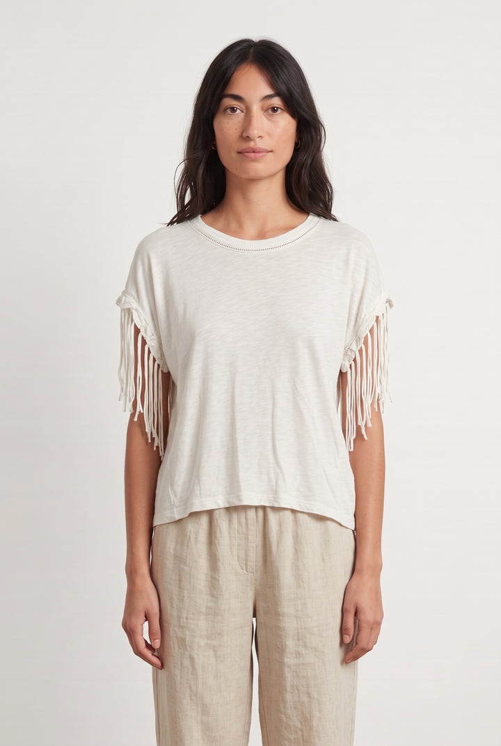 Tee-Shirt À Franges Blanc - Taille M/38 de la marque Bérénice | PARAD125710 - Vendu par Paradigme - Image 1