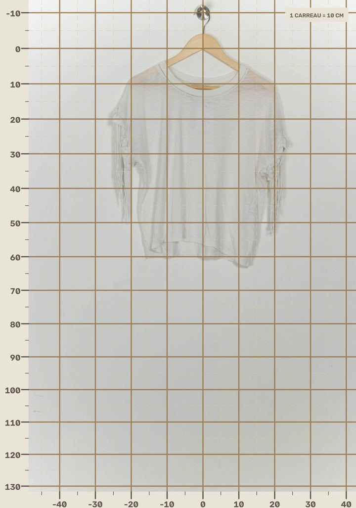 Tee-Shirt À Franges Blanc - Taille M/38 de la marque Bérénice | PARAD125710 - Vendu par Paradigme - Image 4