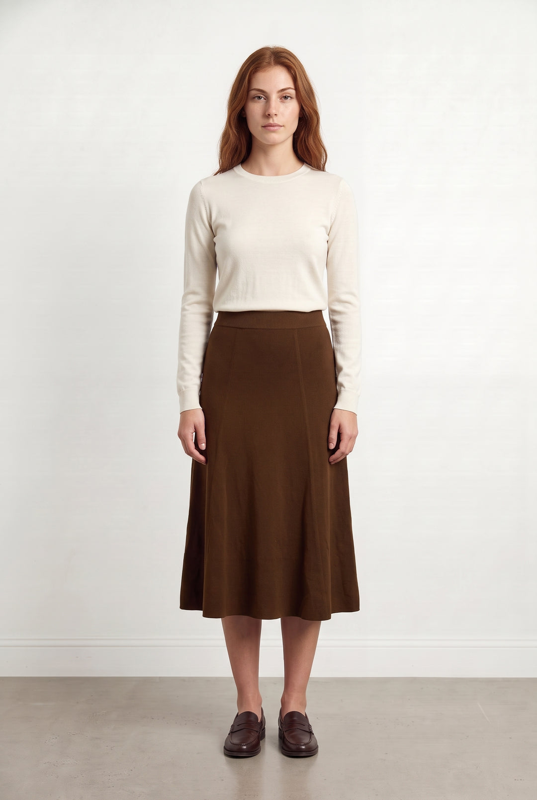 Jupe Midi Marron - Taille M/38 de la marque Comptoir des Cotonniers | PARAD125725 - Vendu par Paradigme - Image 1