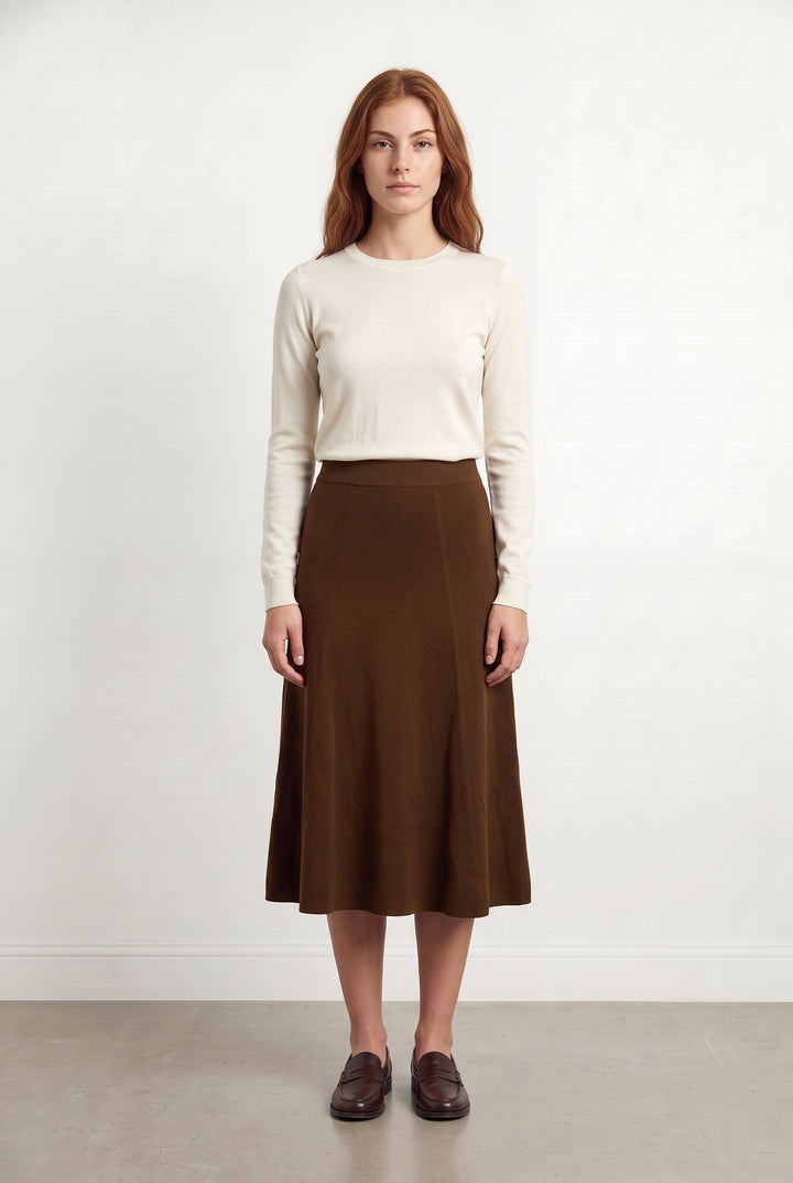 Jupe Midi Marron - Taille M/38 de la marque Comptoir des Cotonniers | PARAD125725 - Vendu par Paradigme - Image 1