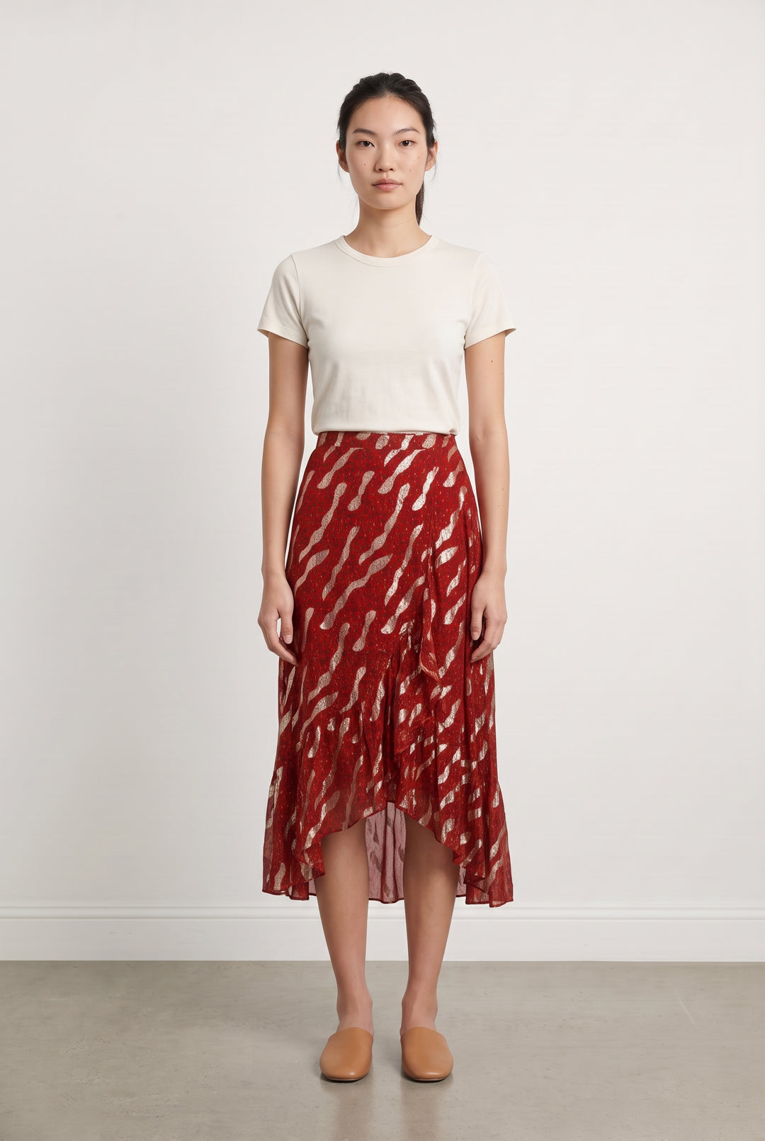 Jupe Rouge et Dorée - Taille M/38 de la marque ba&sh | PARAD125727 - Vendu par Paradigme - Image 1
