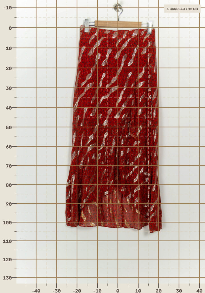 Jupe Rouge et Dorée - Taille M/38 de la marque ba&amp;sh | PARAD125727 - Vendu par Paradigme - Image 4