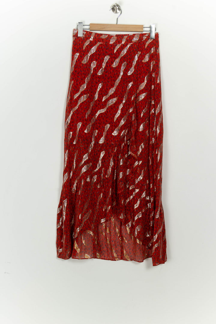 Jupe Rouge et Dorée - Taille M/38 de la marque ba&amp;sh | PARAD125727 - Vendu par Paradigme - Image 2