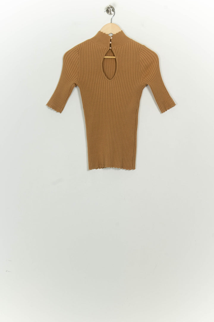 Top Côtelé À Manches Trois-Quarts Marron - Taille S/36 de la marque Petite Mendigote | PARAD125731 - Vendu par Paradigme - Image 5