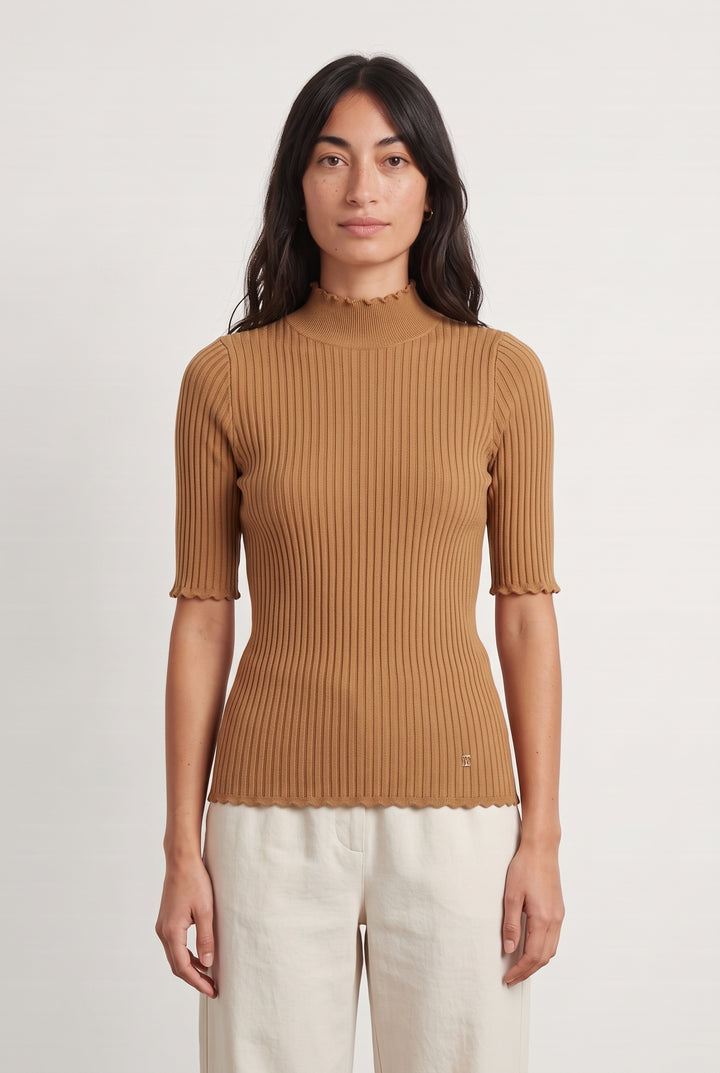 Top Côtelé À Manches Trois-Quarts Marron - Taille S/36 de la marque Petite Mendigote | PARAD125731 - Vendu par Paradigme - Image 1