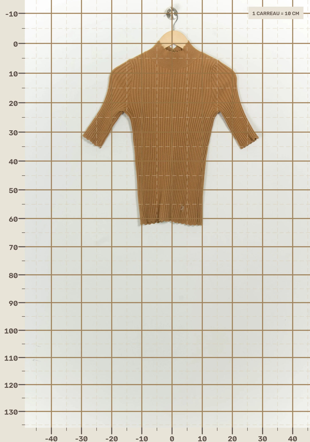 Top Côtelé À Manches Trois-Quarts Marron - Taille S/36 de la marque Petite Mendigote | PARAD125731 - Vendu par Paradigme - Image 4