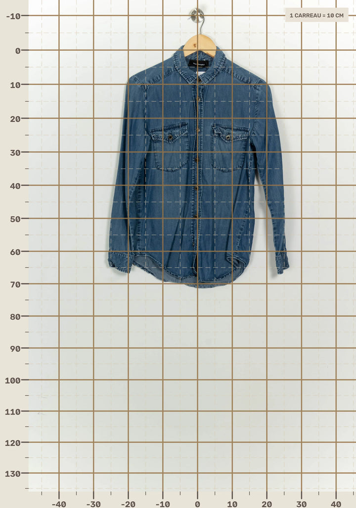 Chemise En Jean Bleue - Taille XS/34 de la marque The Kooples | PARAD125737 - Vendu par Paradigme - Image 4