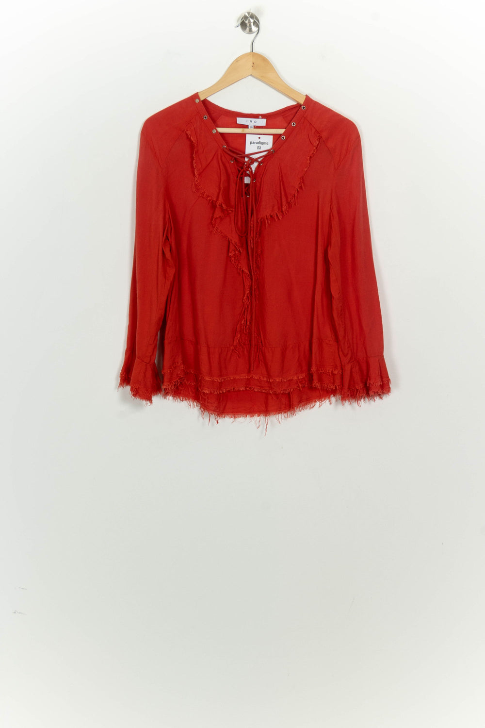 Blouse À Lacets Rouge - Taille M/38 de la marque IRO | PARAD125745 - Vendu par Paradigme - Image 2