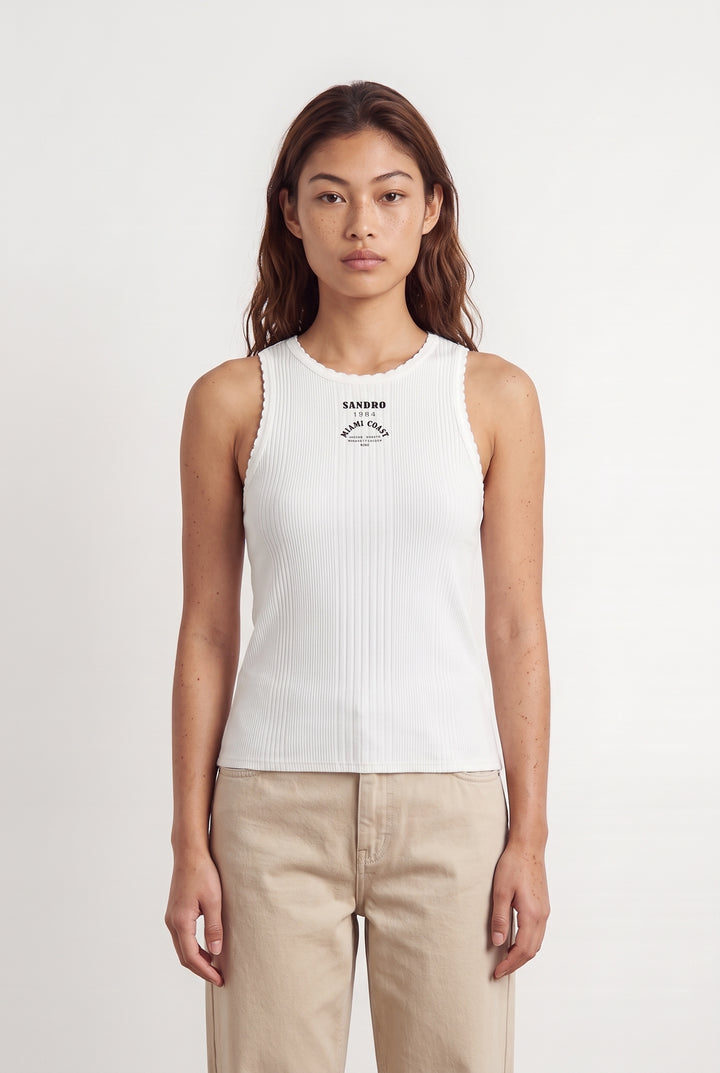 Débardeur Blanc - Taille S/36 de la marque Sandro | PARAD125754 - Vendu par Paradigme - Image 1