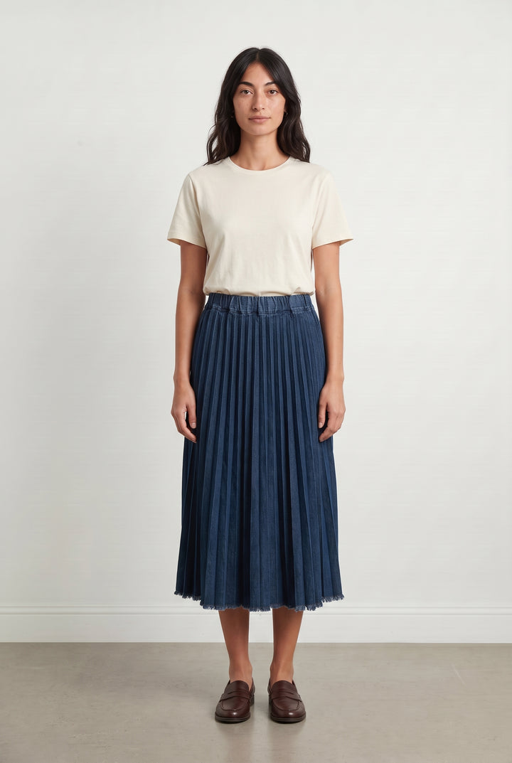 Jupe Plissée Bleue - Taille M/38 de la marque La Fée Maraboutée | PARAD125759 - Vendu par Paradigme - Image 1